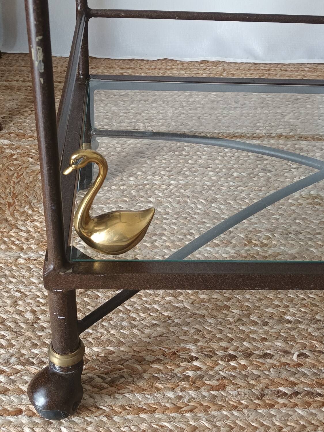 Vintage metal and glass server