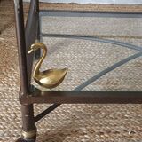 Vintage metal and glass server