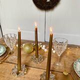 Set of 3 Pierre d'Avesn style glass candle holders