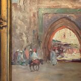 Old painting, orientalist landscape, signed marcel canet (1875- 1959)