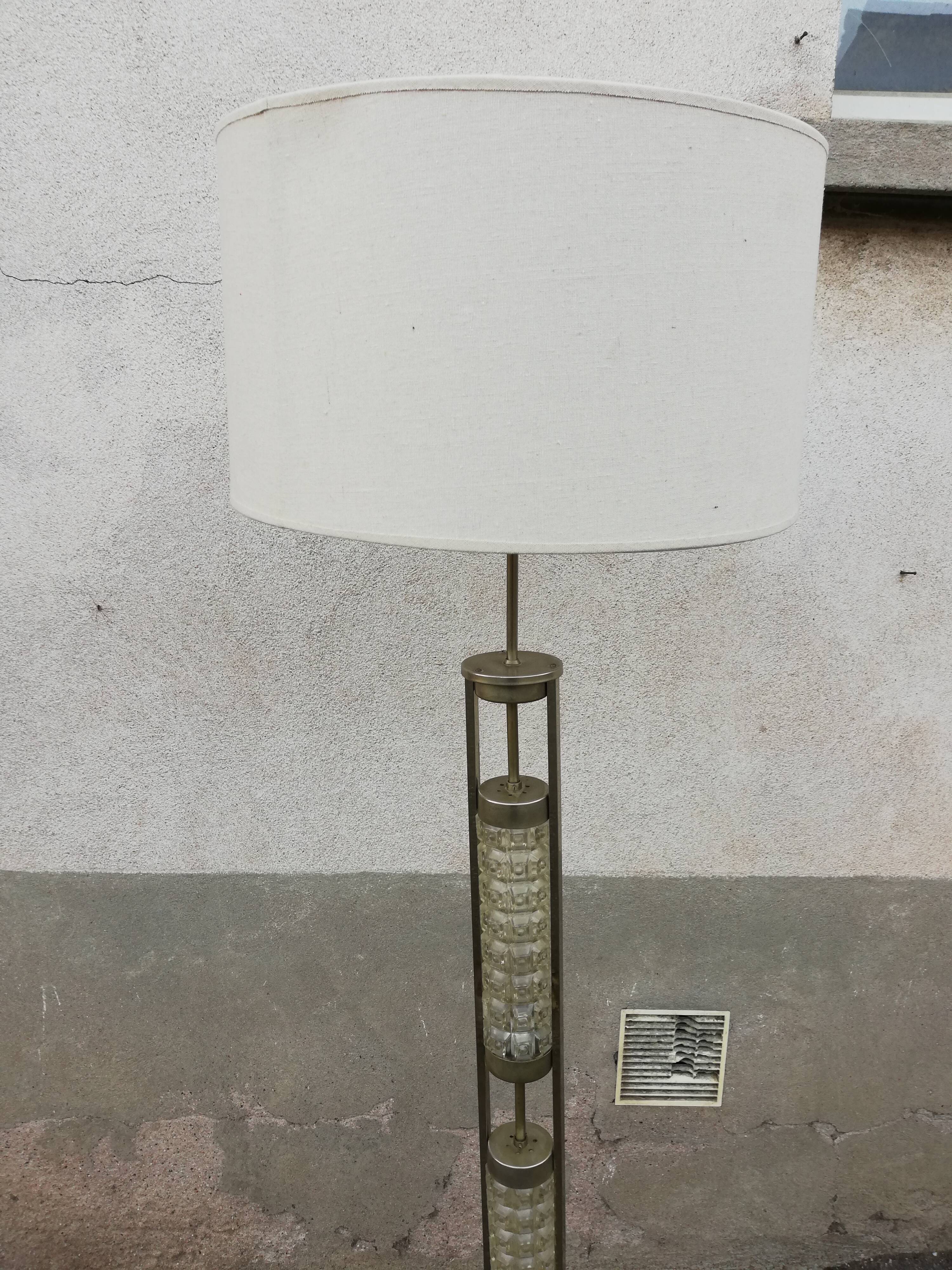 Vintage chrome and glass floor lamp 5 lights