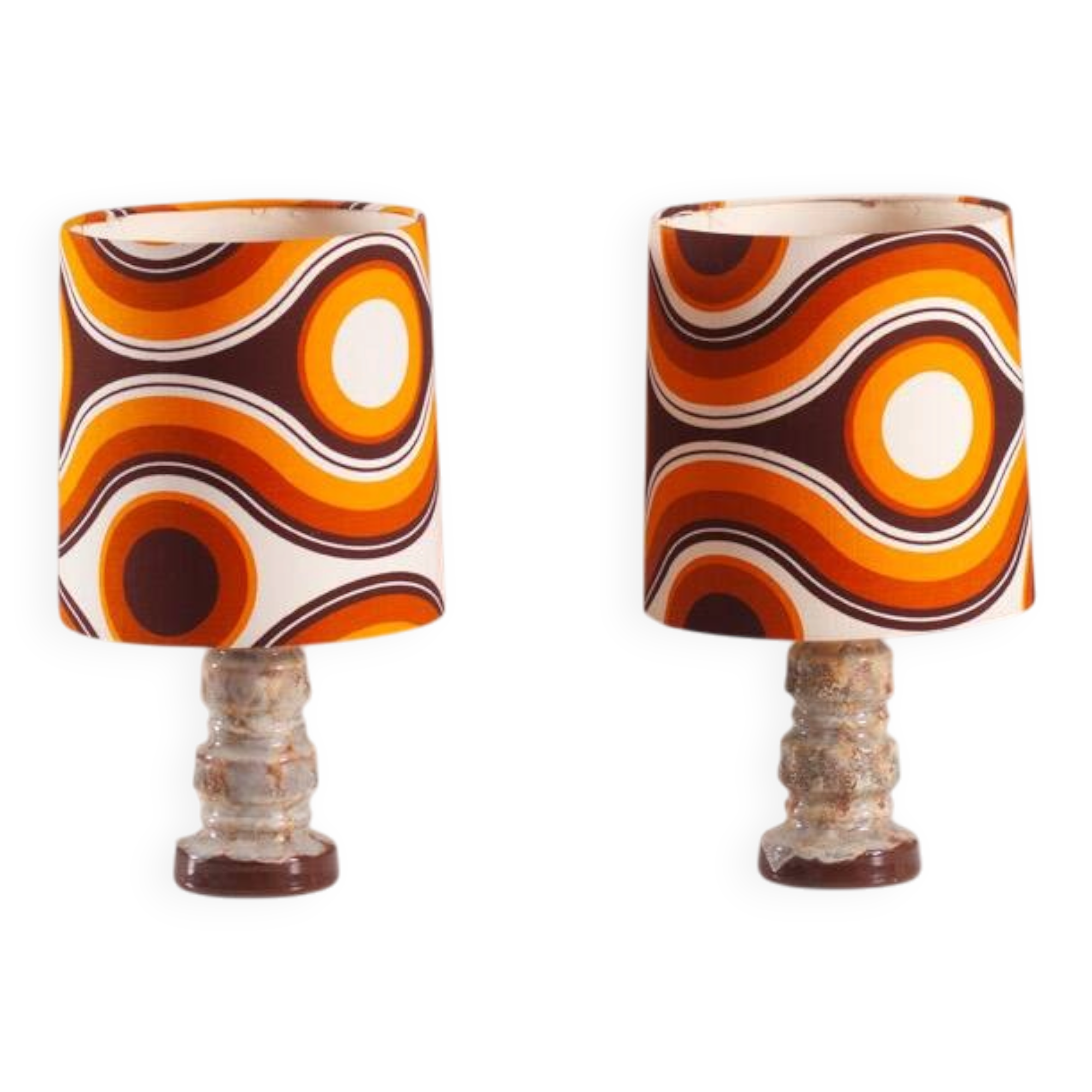 Vintage ceramic table lamps by Scheurich, Germany 1970s set of 2