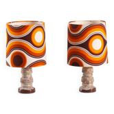 Vintage ceramic table lamps by Scheurich, Germany 1970s set of 2