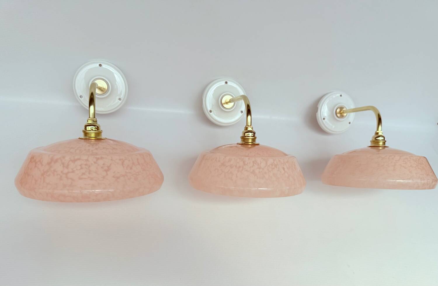 Appliques verre de Clichy moucheté