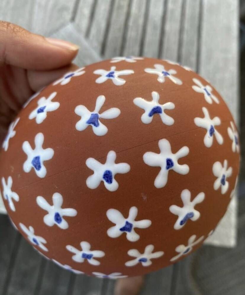 Ceramic floral vase by Edith Nielsen for Zeuthen Keramik