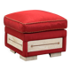 Vintage pouf in fabric and faux marble, Italy, 1950s-1960s.