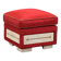 Vintage pouf in fabric and faux marble, Italy, 1950s-1960s.