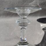 9 old champagne glasses in flat-waisted blown glass