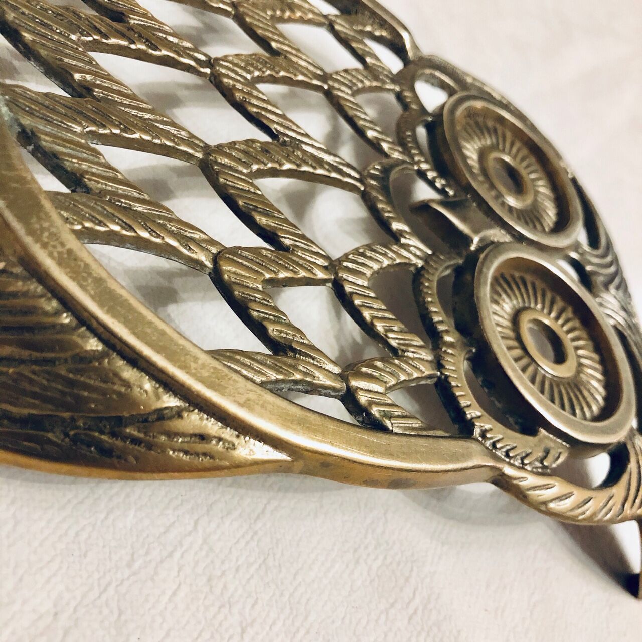 Under vintage brass dish owl