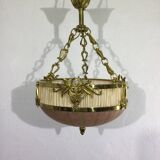 Bronze And Glass Paste Pendant Lamp