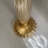 Signed Archimede Seguso Murano Glass Floor Lamp Gold Italian Art Deco 1980s