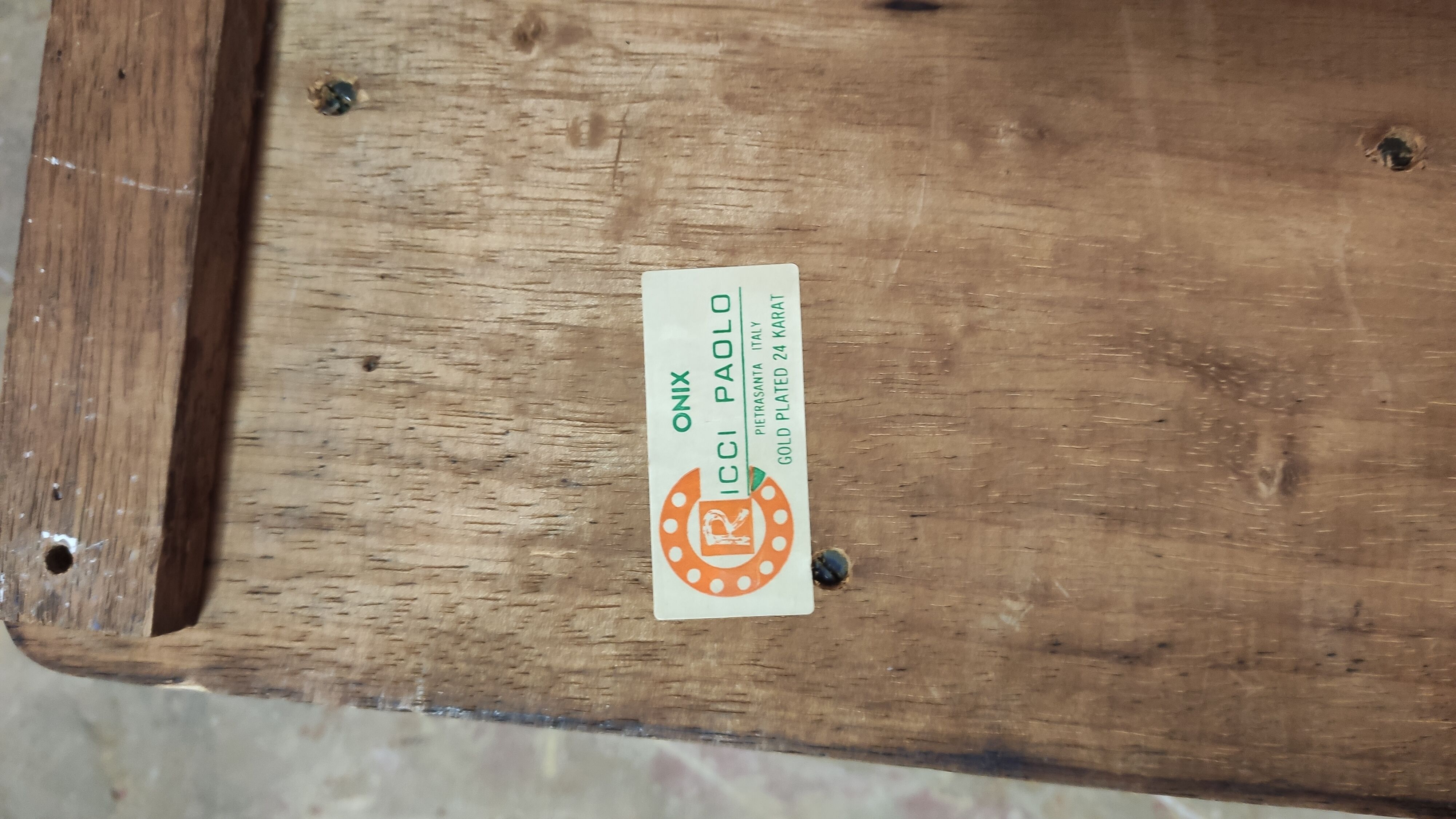 Téléphone décoratif en bois et laiton