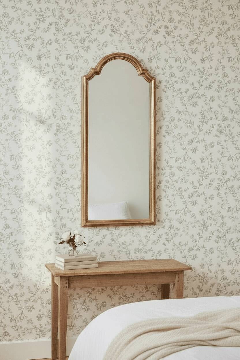 Antique pediment mirror