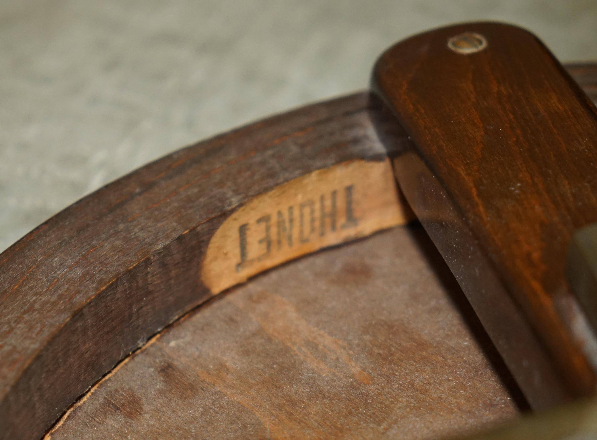 Victorian Thonet dressing table in bent wood with adjustable stool.