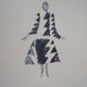 Sonia delaunay: rythmes triangles dress - signed lithograph
