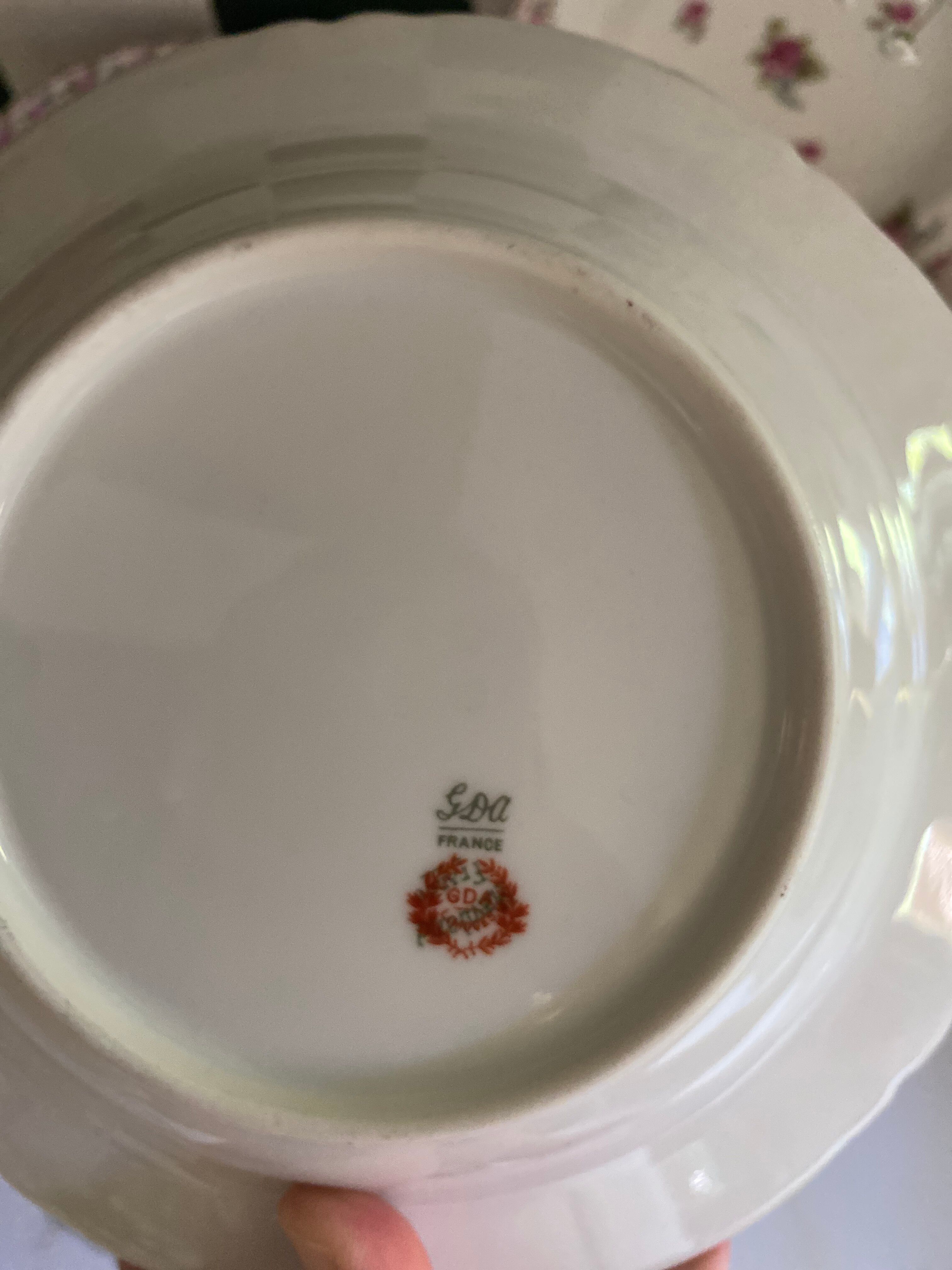 Deep Plates (Bowls) in Limoges Porcelain GDA 1900