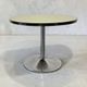 Table basse/table d'appoint ronde vintage vert menthe avec piètement chromé