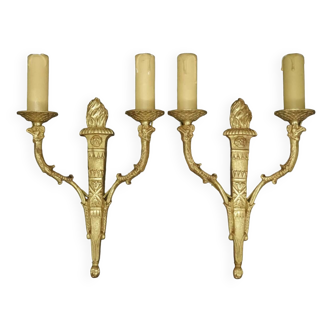 Pair of sconces with griffin heads from the 19th century Empire style