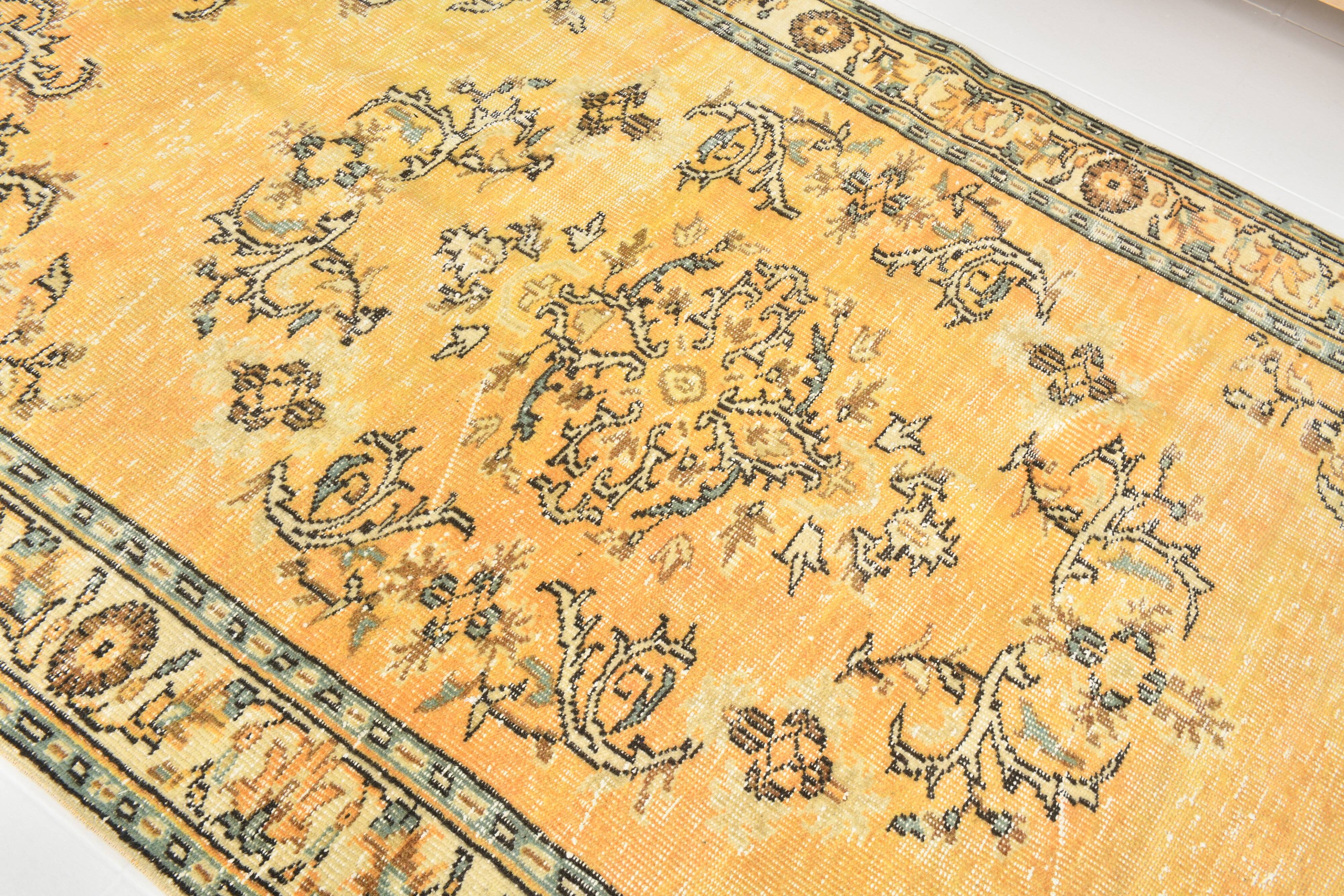 5x9 Orange & Yellow Oriental Vintage Rug, 157x273Cm