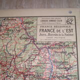 Vidal Wall School Map No.62 Eastern France Jura Basin de la Saone