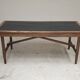 Vintage workshop folding table in oak with a hand-patinated black top.