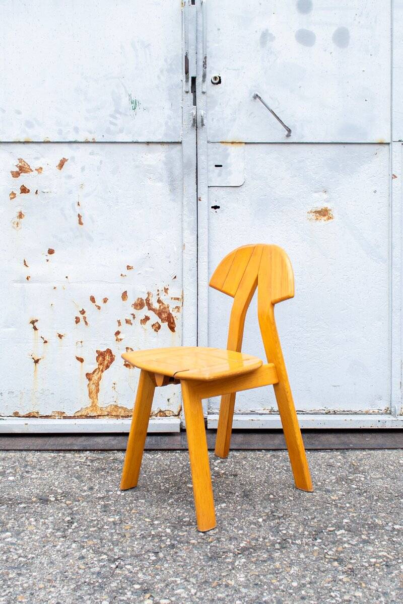 Sedia pieghevole in quercia, Italia, anni '70