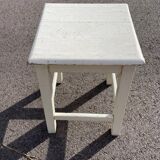 Tabouret carré en bois blanc