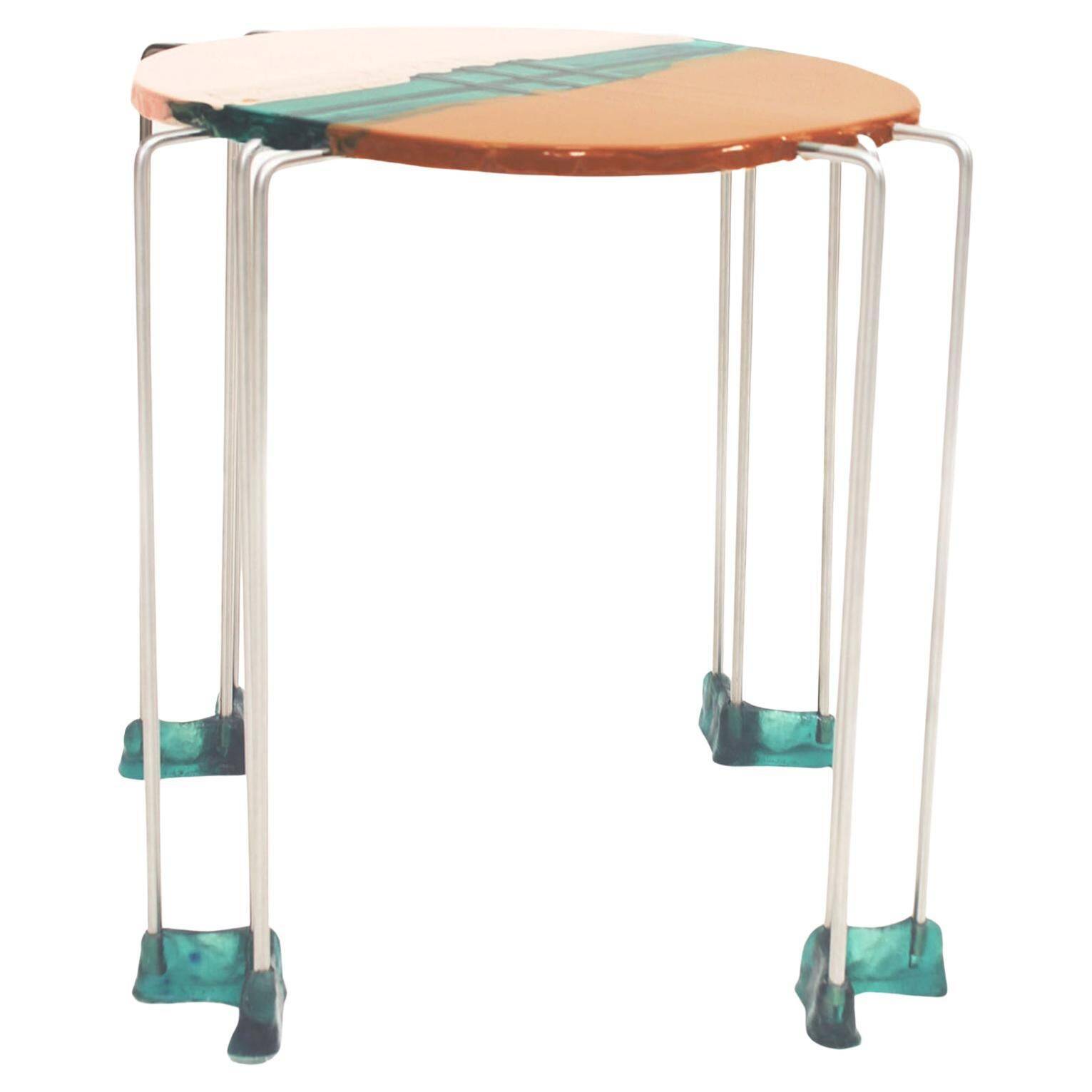 Colored Round Side Table by Gaetano Pesce, Fish Design Collection