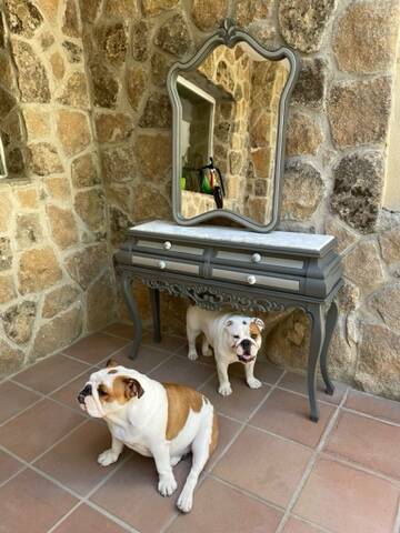 Baroque marble mirror console