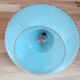 Vintage ceiling lamp suspension in glass, blue, 50s