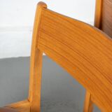 Set of 6 Danish Dining Chairs made of Beech and Brown Leatherette
