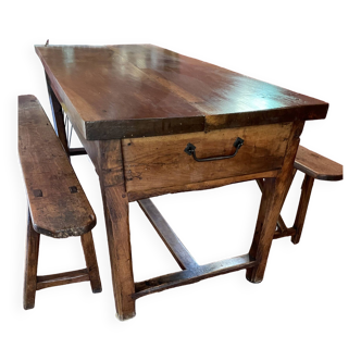Antique walnut farm table for 6-8 people