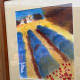 Signed drawing of a southern landscape