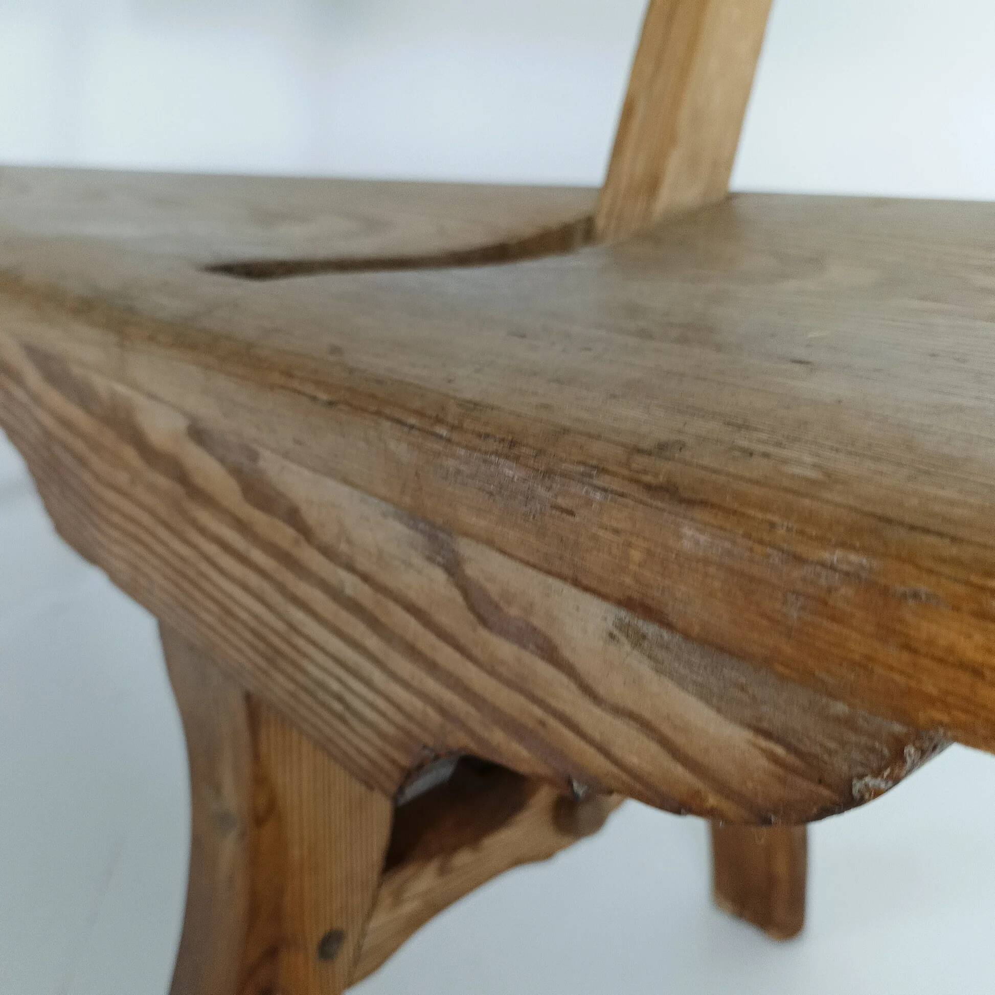 Victorian pitch pine short railway antique bench