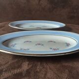 Set of 2 butter dishes, S A, opaque porcelain, Normandy