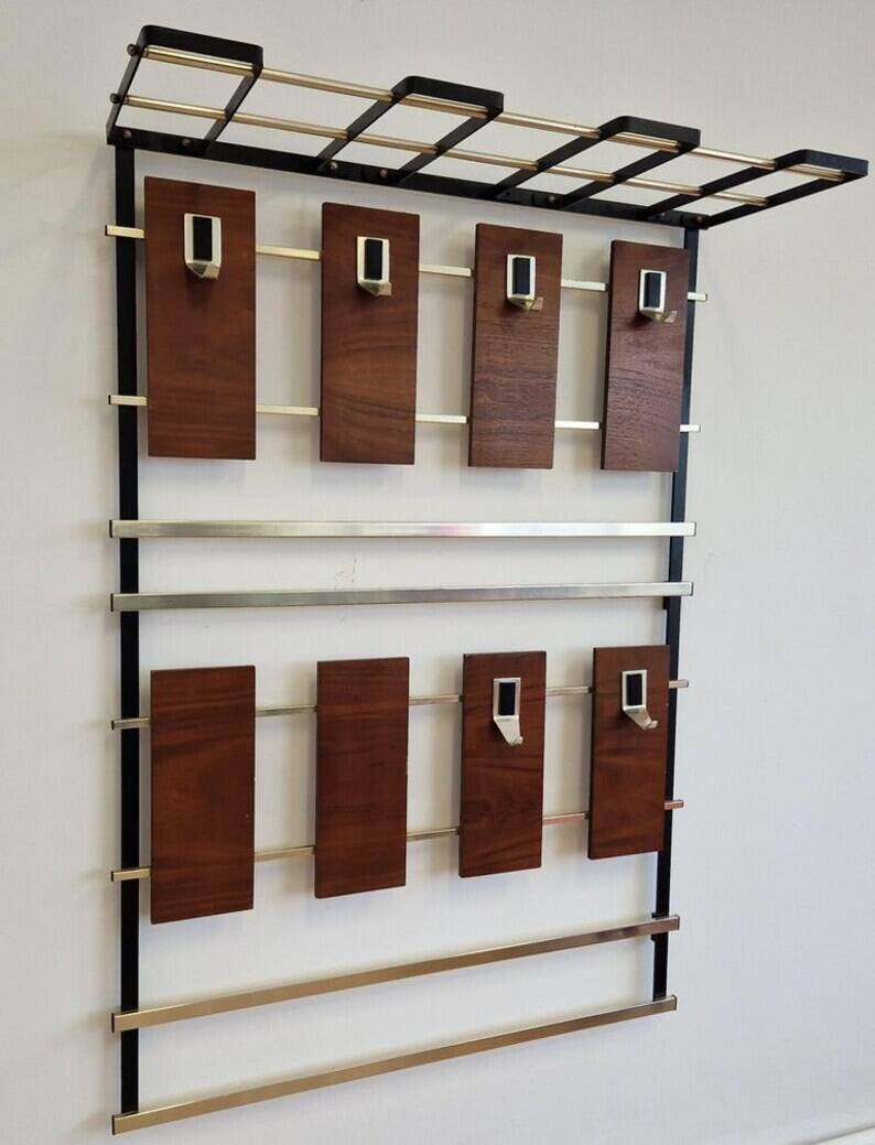 Mid-Century Rare Wall Coat Rack, Germany, 1970s