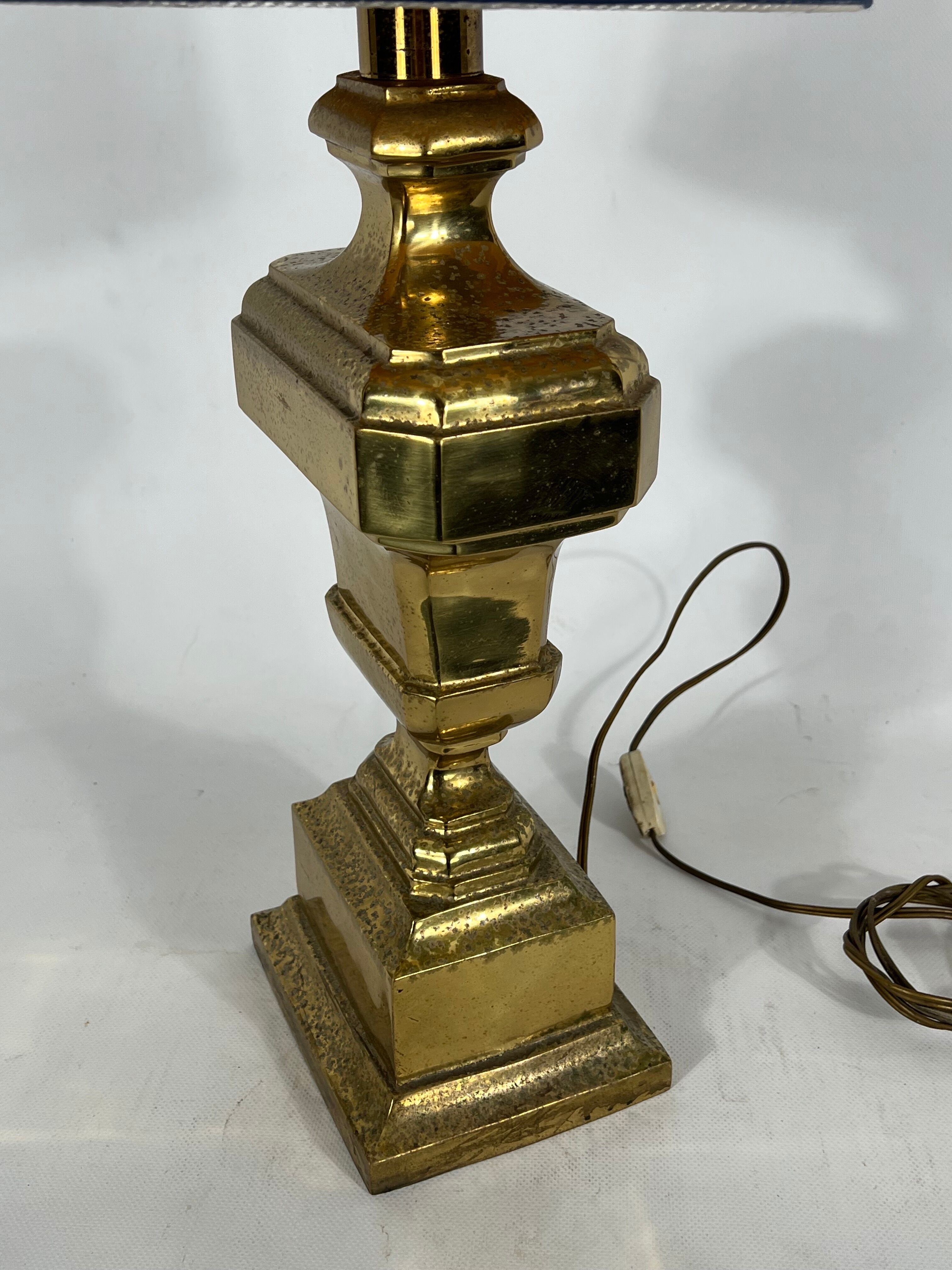Vintage Large Italian Solid Brass table lamp from 50s