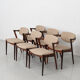 Dining chairs in rosewood, model 42, by Kai Kristiansen.