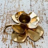 Brass clover candle holder