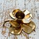 Brass clover candle holder