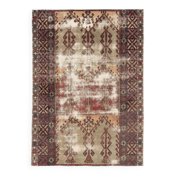 5x7 Classic Brown Red Handmade Vintage Rug, 151x214Cm SK 3054