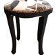 Black wood piano stool Art Deco fabric restoration upholstery 1950 living room decoration