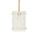 Mid-Century Scandinavian Crystal Glass & Brass Ceiling Light by C.Fagerlund