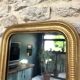 Louis-Philippe mirror gilded with gold leaf 37.5/31.5cm mercury glass