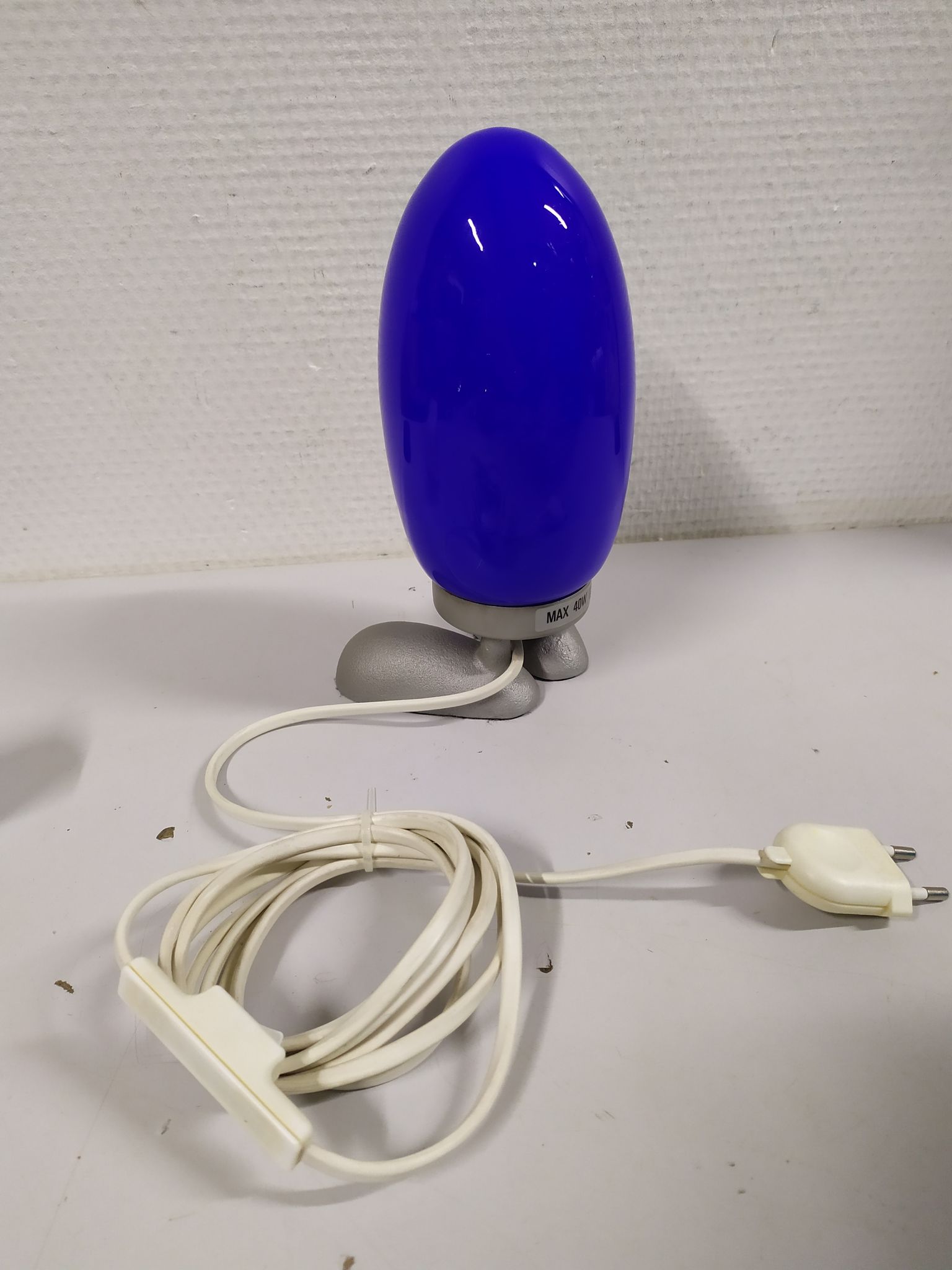 Blue "Fjorton" Dino Egg lamp by Tatsuo Konno for Ikea 1990s