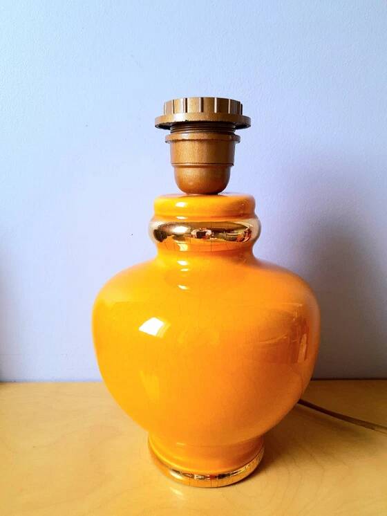 Lampe en céramique craquelée, Le Dauphin 1980.