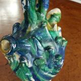 Antique glazed terracotta jug from Seminara Calabria, signed Ditto