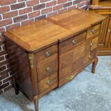 Transitional style inlaid chest of drawers