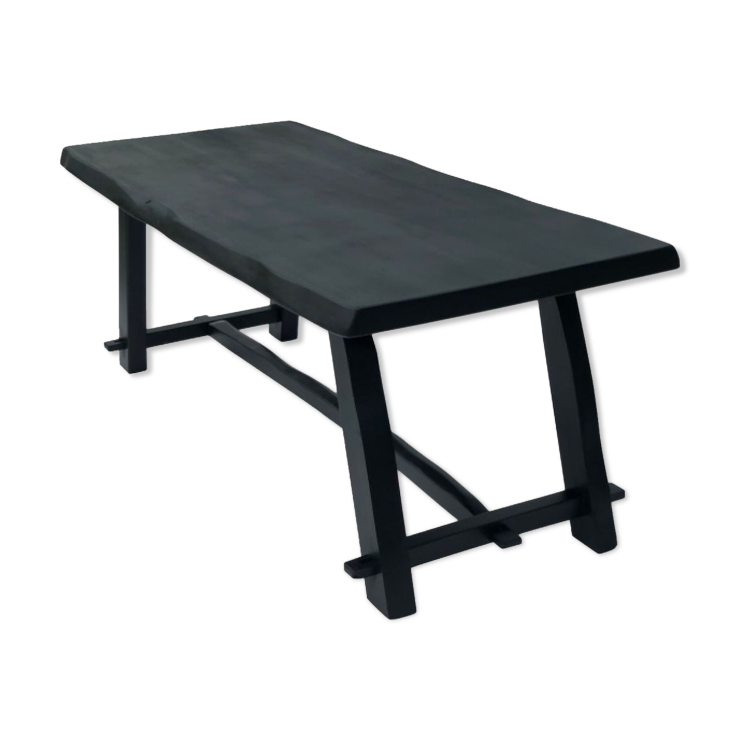 Black brutalist wooden table