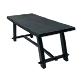Table en bois brutaliste noire
